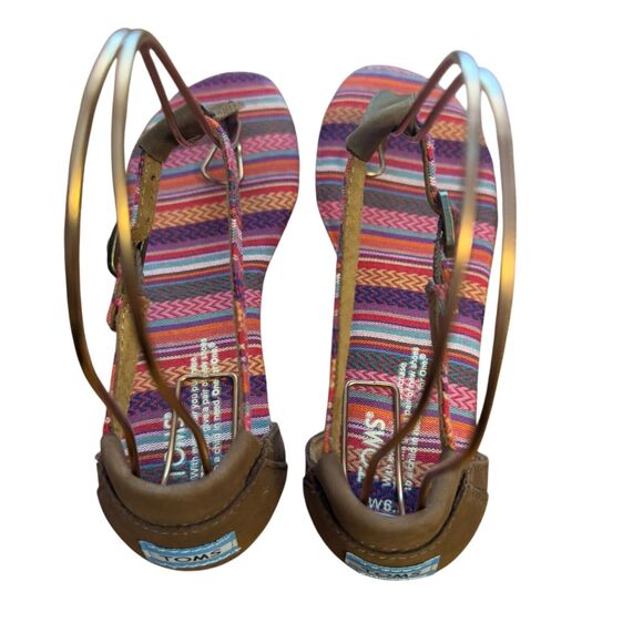 Toms Playa Tribal Womens Ankle Strap Thongs Flip Flops Leather Summer Shoes 6.5 - Picture 10 of 16